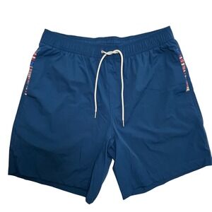 Wowie Men's Nomad 7" Shorts Blue Drawstring Stretch Performance Aztec Large